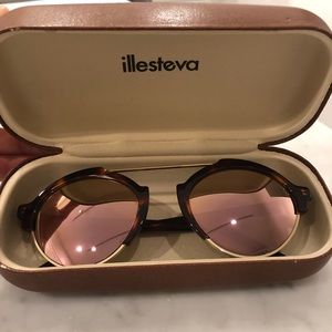 Illesteva Milan III, tortoise shell, w pink mirror
